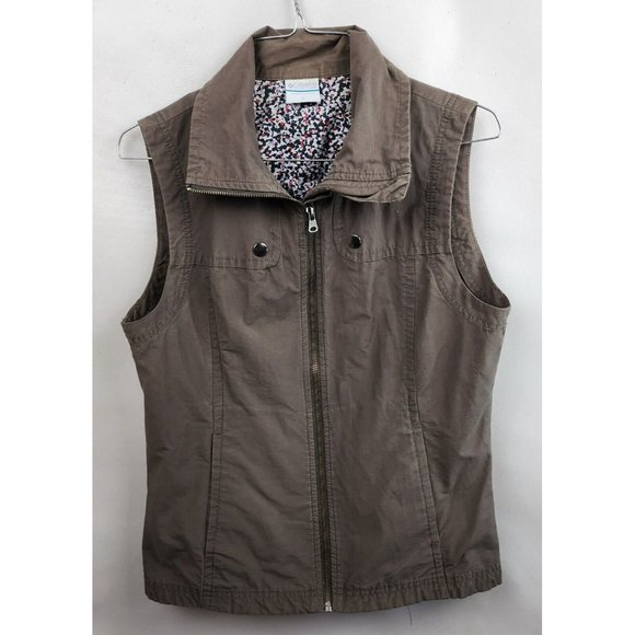 Columbia Jackets & Blazers - Columbia Army Green Logo Full Zip Outdoor Hiking Utility Vest Size Small